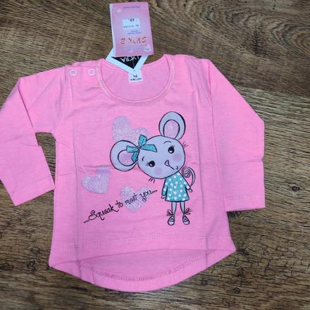 Tričko s dlhým rukávom myška, 68