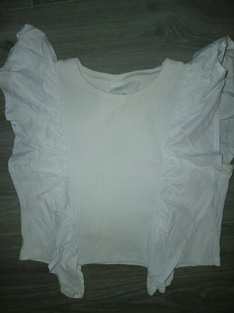Crop top s volanmi, zara,158