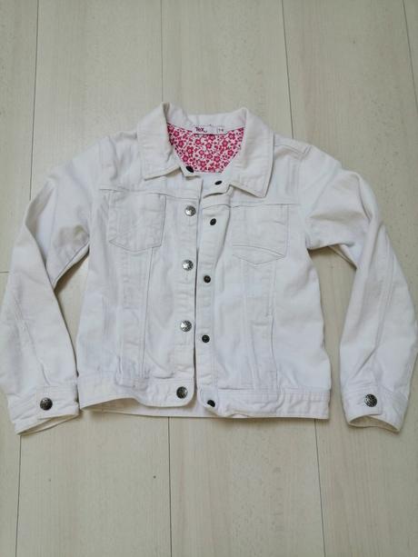 Bundička riflova pre dievčatka, biela vel. 122-128, 122