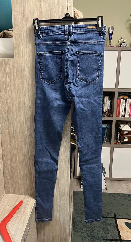 Elastické rifle s vysokým pasom, s