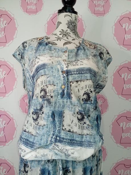 Elastické vzorované šaty s viazaním od m-xl, l