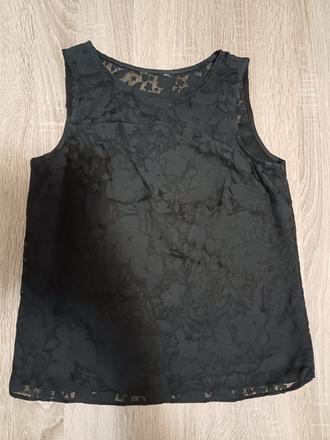 Čierne čipkované tielko, s