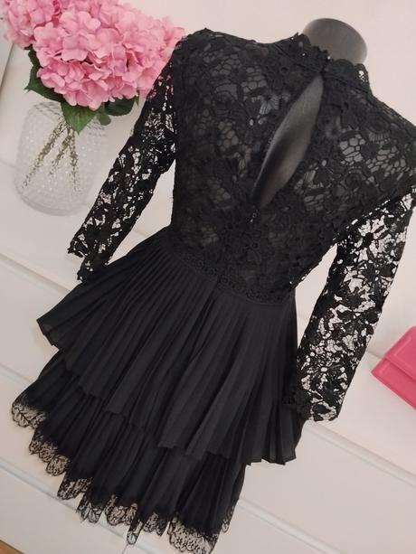 Zara - exkluzívne čierne čipkované šaty, zara,s