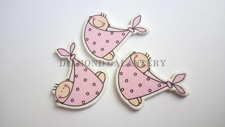 Drevený výlisok baby girl,