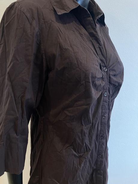 Dámska košeľa predĺžená tmavohnedá (14), xl