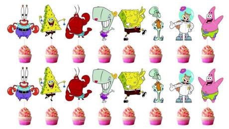 Tortový zápich spongebob (17ks) - skladom, tz-53, 