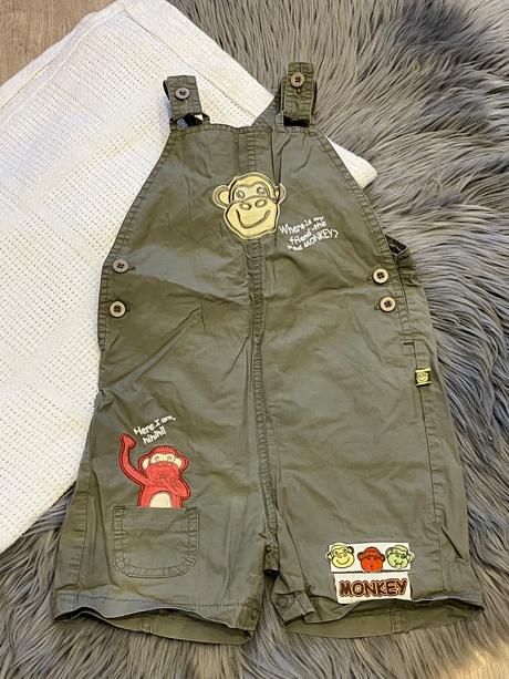 Chlapčenské nohavice na traky s opicou (86), 86