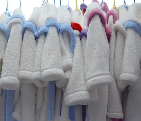 Župan pre dievčatá s kapucňou melm biely s ružovou, 74 - 104