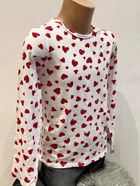 Dievčenské tričko so srdiečkami (128), zara,128