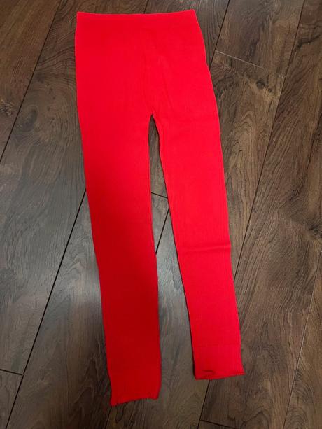 Červené rebrované legíny zara, zara,m