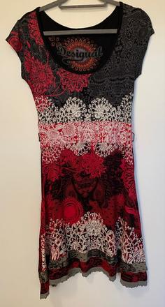 Desigual čierne šaty so vzorom, desigual,m