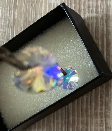 Náušnice srdiečka swarovski striebro, swarovski