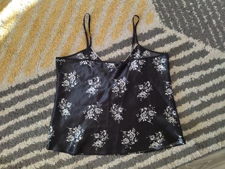 Saténové kvetinkové tielko s/m, s