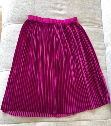 Cyklámenová skladaná zamatová sukňa zara, s/36, zara,s