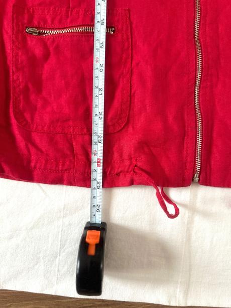 Červená ľanová bunda, yessica,44