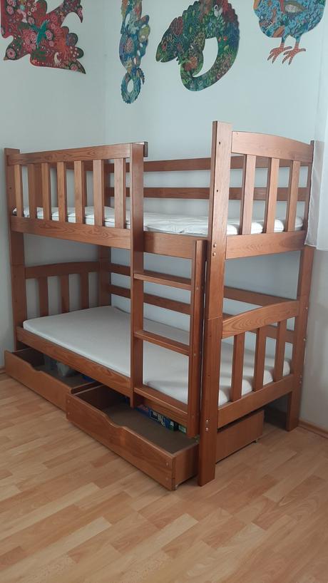 Detská posteľ poschodová, šírka (cm): 70,dĺžka (cm): 140
