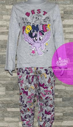 Dievčenské dlhé pyžamo my little pony šedé, 98