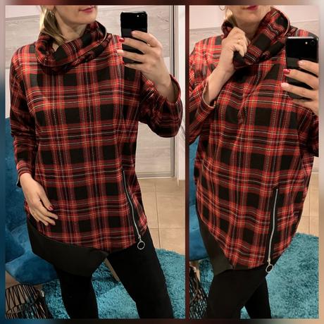 Dámska tunika s koženkou a zipsom, l / m / s / xl