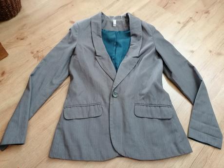 Sivé sako, denim,40