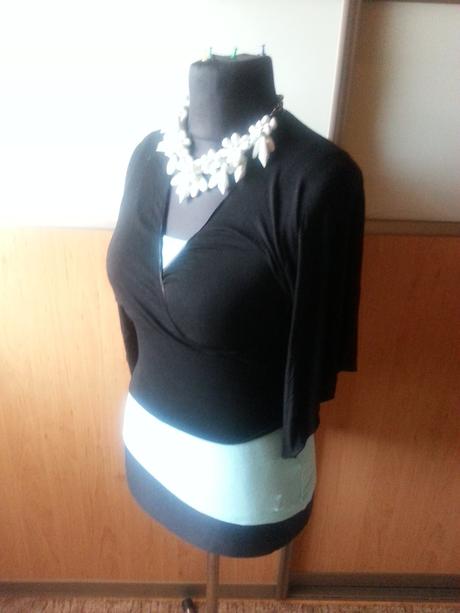 Čierne tričko s rukávmi netopier, m