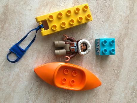 Lego duplo eskimák s loďkou a sánkami, top stav, 