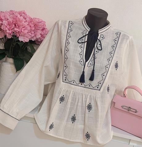 Luxusná vyšívaná blúzka - boho štýl, zara,s