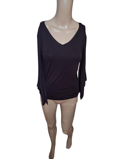 Dámske bavlnené tričko s okrasnými rukávmi, m