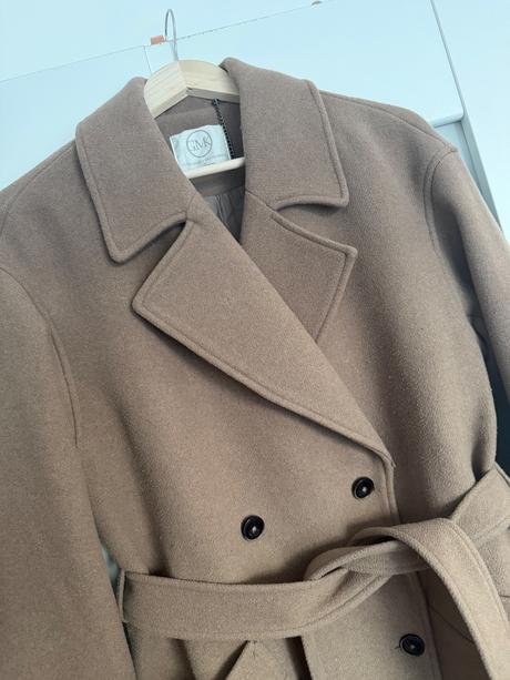 Vlnený kabát vo farbe taupe, m