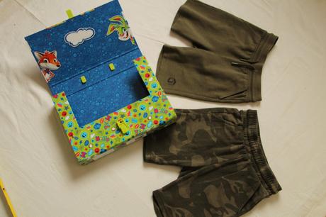 Kvalitné hrubšie bavlnené kraťasy + kufrík na dôle, f&f,122