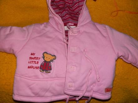 2 ks kabatikov -ružovy kabatik, a hačkovany , ladybird,68