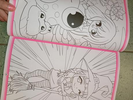 Manga kawaii color omaľovánka s nálepkami, 