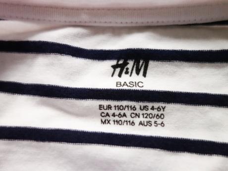 Tričko h&m basic 110/116, h&m,110