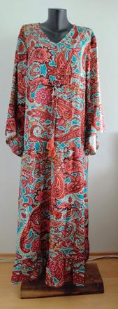 Boho maxi šaty s paisley vzorom, 48
