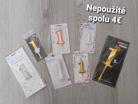 Balón 1, sviečky a zapichovačky na tortu,