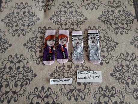 Dievčenské hrubšie protišmykové ponožky 27-30, disney,27