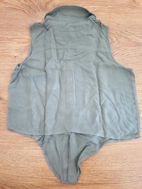 Khaki košeľa na uväzovanie vpredu - h&m, h&m,134