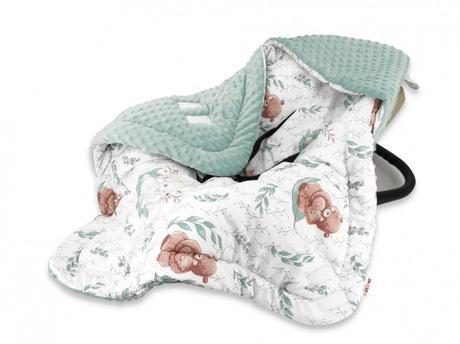 Zavin. deka s kapucňou minky+bavlna, 90 x 90 cm, l,