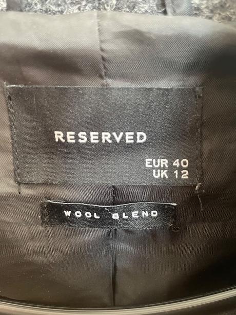 Tmavosedy vlneny kabat reserved, reserved,40