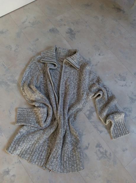 Melírovaný sveter na zips s/m, m