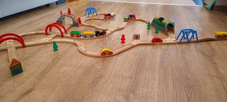 Drevená vláčiková zostava 76 ks, zn.carousel, 