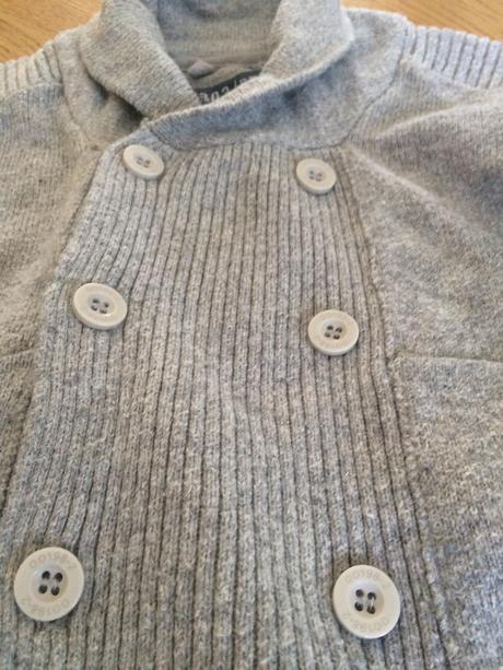 Next bledosivý sveter na dvojradové zapínanie, 3r., next,98