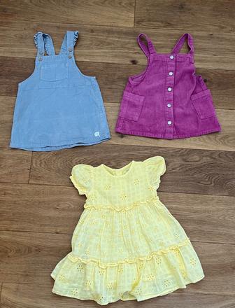 Balík 3 bavlnených šiat, h&m, f&f, zara, 86, zara,86