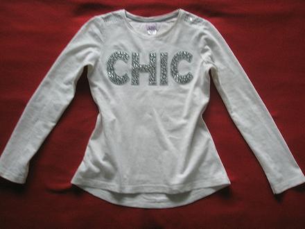 Tričko zn. f&f s trblietavým nápisom veľ. 140, f&f,140