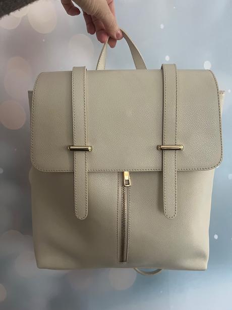 Krasny kremovy/ivory novy kozeny ruksak lubive, 