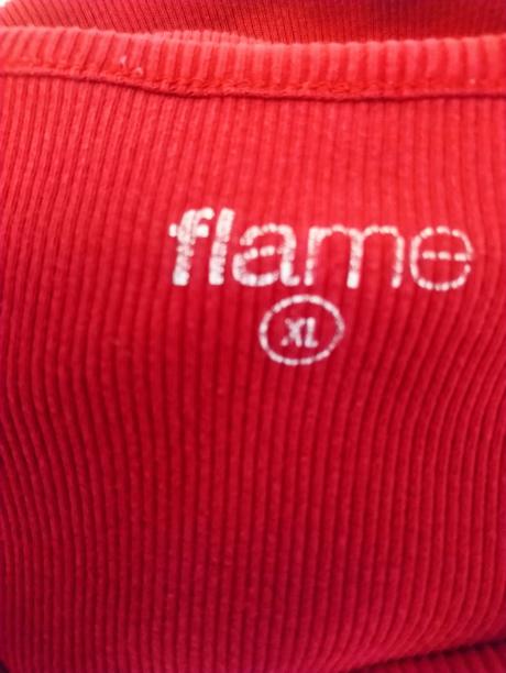 Dámsky tmavo červenený vrúbkovaný top, flame, xl, xl