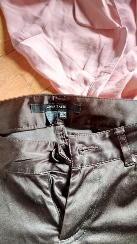 Nohavice saténové, zara,34