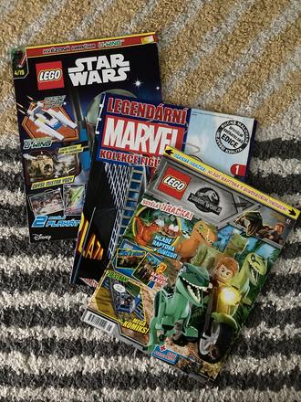Lego star wars, lego jurassic world, marvel, 