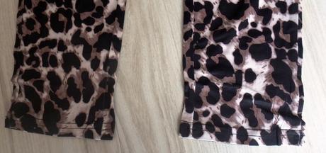 Moderné hnedé legíny vzor leopard, v. s/m, m / s