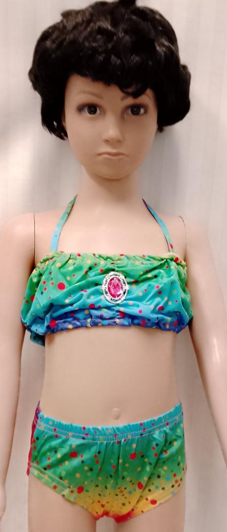 3 set plavecký morská víla bodkovaná s diamantom, 128