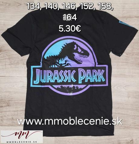 Tričko jurassic world, disney,134 - 164